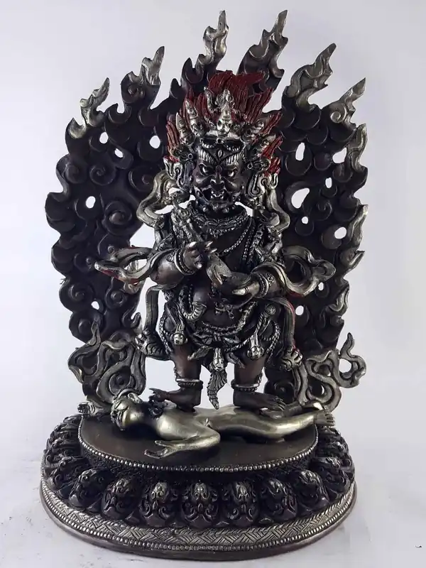 Statue de Mahakala en cuivre