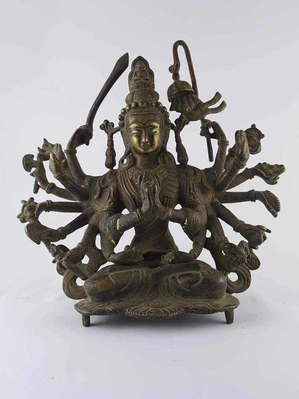 Statue de Chundi en laiton antique