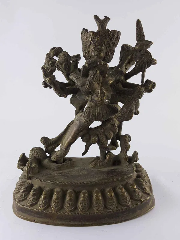 Statue antique en laiton de Chakrasambara
