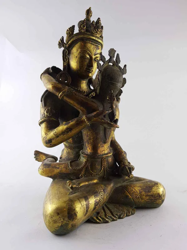 Statue en cuivre de Vajrasattva Shakti