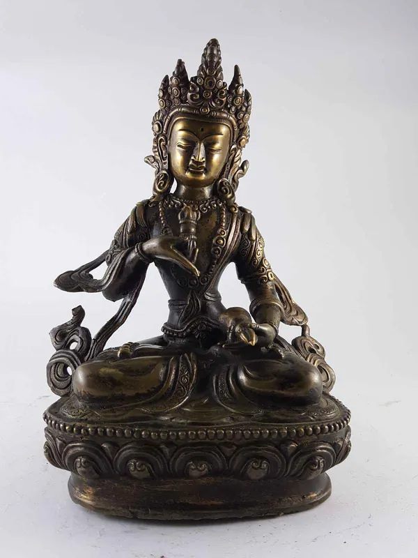 Statue antique en cuivre de Vajrasattva