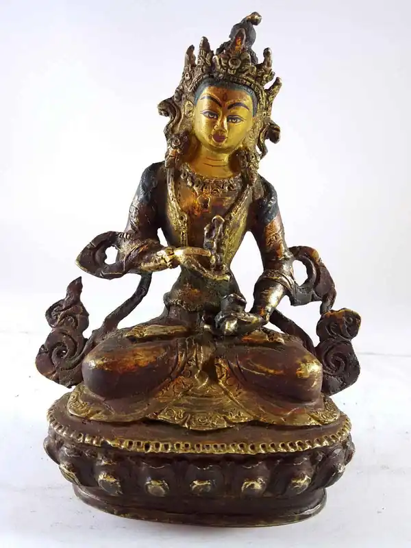 Statue artisanale de Vajrasattva avec visage peint