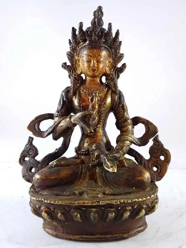 Statue artisanale de Vajrasattva avec visage peint