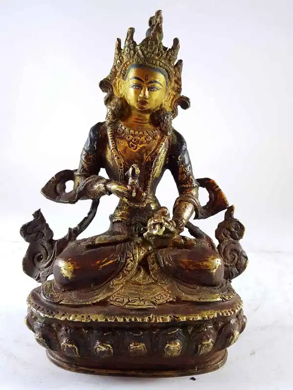Statue artisanale de Vajrasattva avec visage peint