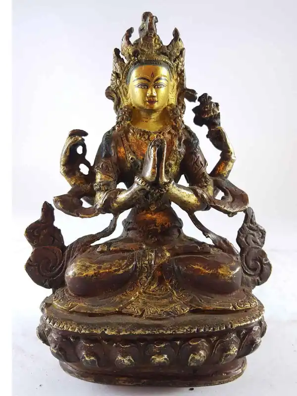 Statue artisanale tibétaine de Chenrezig provenant du Népal