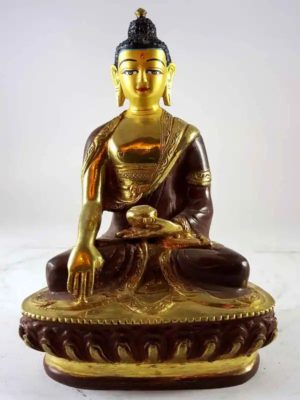 Statue de Shakyamuni Bouddha au Visage Peint
