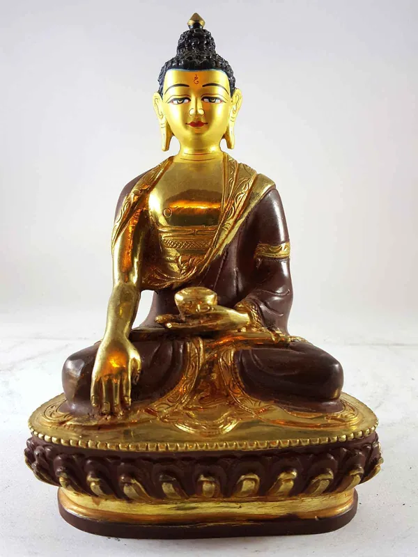 Statue de Shakyamuni Bouddha au Visage Peint