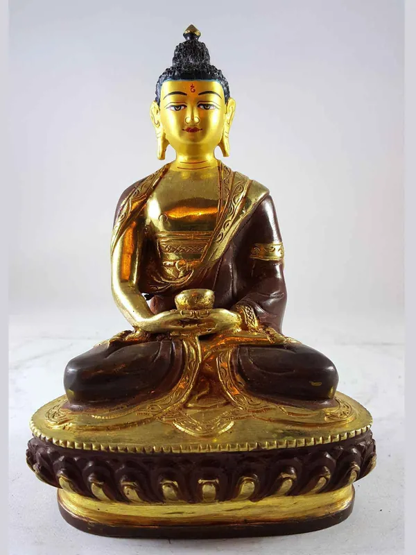 Statue de Shakyamuni Bouddha au Visage Peint