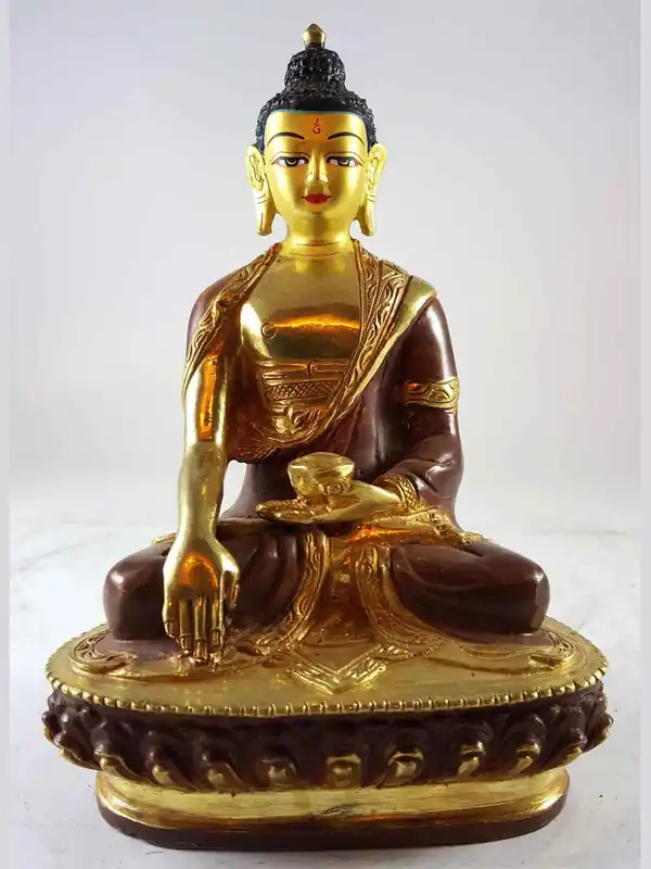 Statue de Shakyamuni Bouddha au Visage Peint