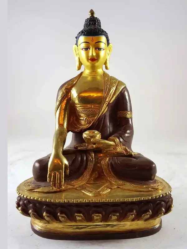 Statue de Shakyamuni Bouddha au Visage Peint