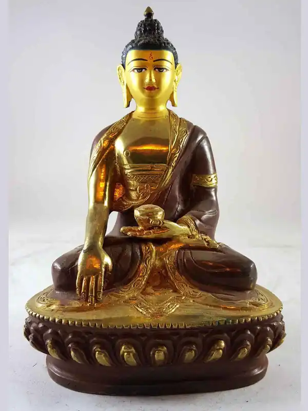 Statue de Shakyamuni Bouddha au Visage Peint