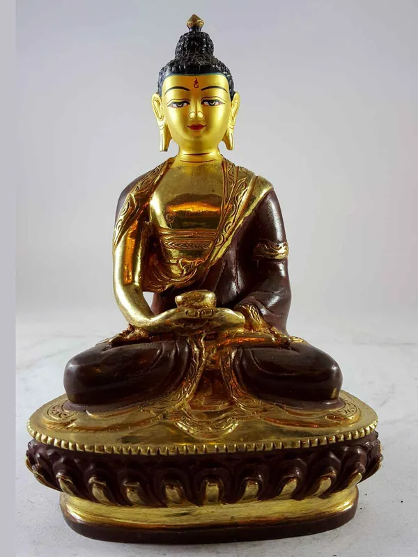 Statue de Shakyamuni Bouddha au Visage Peint