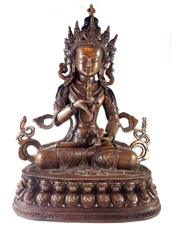 Statue de Vajrasattva en sculpture de double lotus
