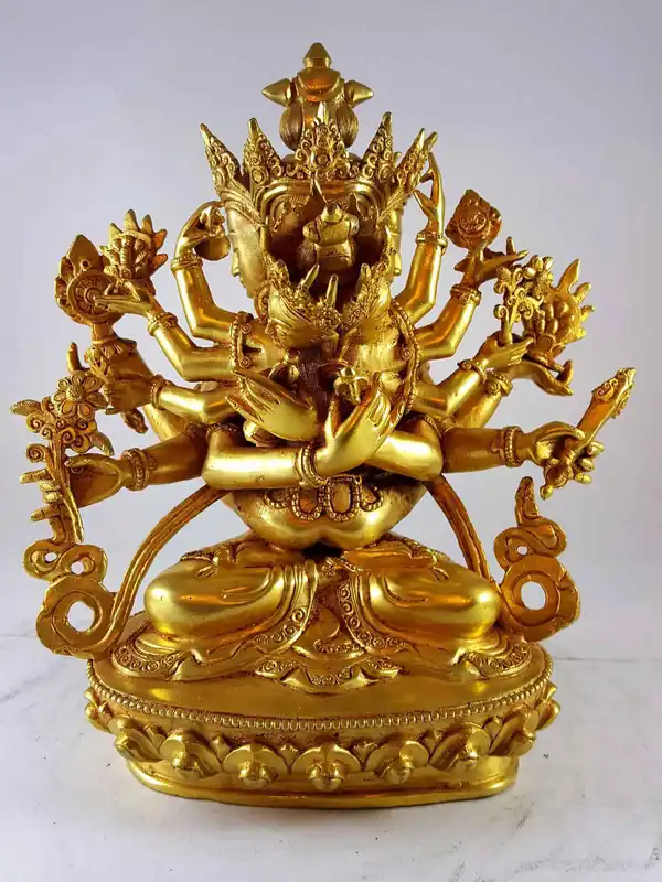 Statue en cuivre de Guhyasamaja