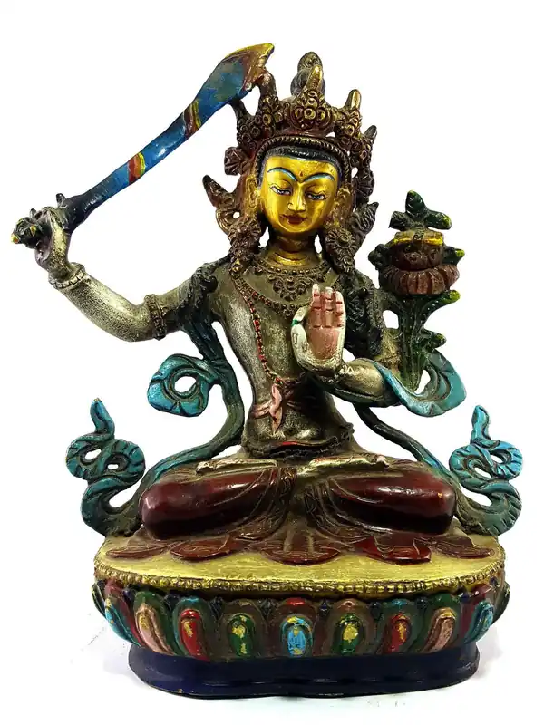 Statue faite à la main de Manjushri du Népal