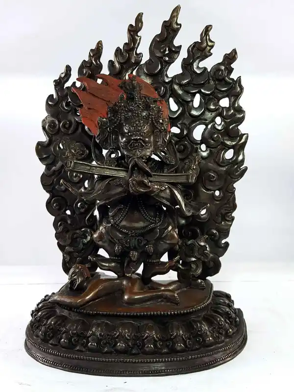 Statue de Sapu Mahakala en cuivre