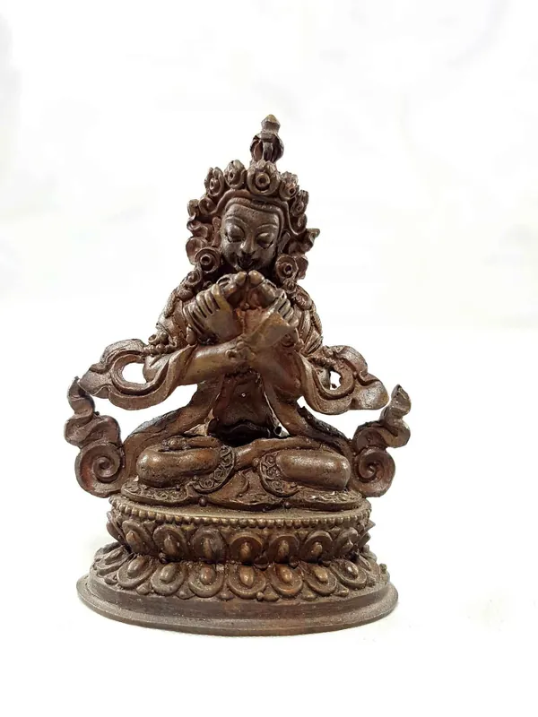 Statue miniature en cuivre de Vajradhara