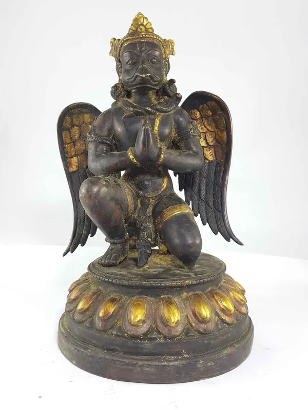 Statue en cuivre de Garuda assis