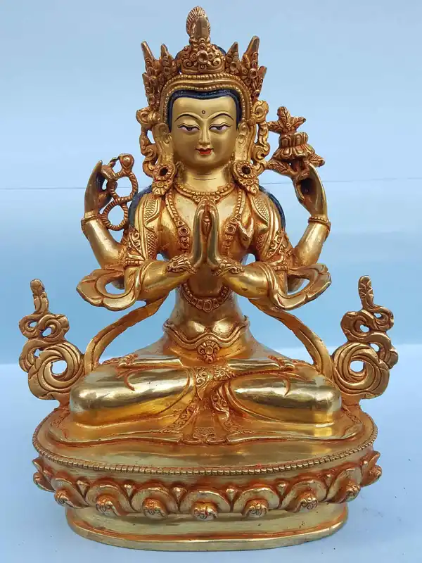 Statue de Chenrezig faite à la main