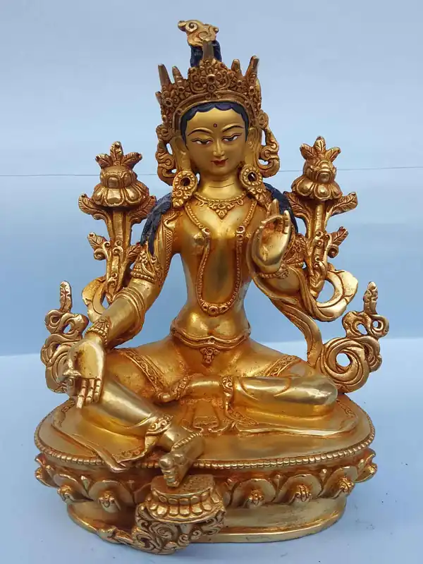 Statue artisanale de la Tara Verte du Népal