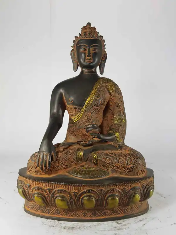 Statue de Bouddha Shakyamuni en fonte de sable