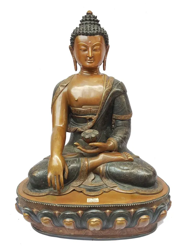 Statue du Bouddha Shakyamuni en Double Couleur