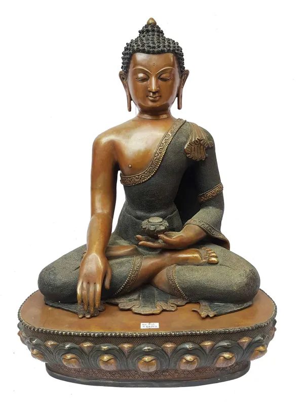 Statue du Bouddha Shakyamuni en double couleur