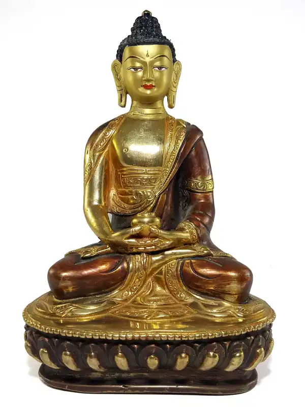 Statue of Amitabha Buddha with a painted face