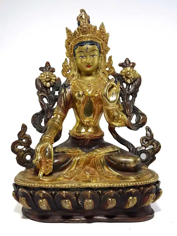 Statue de la déesse Tara Blanche tibétaine provenant du Népal
