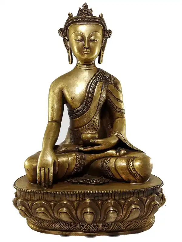 Statue de Shakyamuni Bouddha en finition bronze