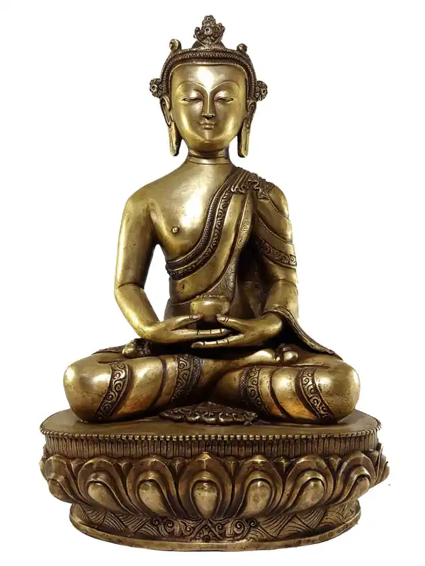 Statue d’Amitabha Bouddha finition en bronze