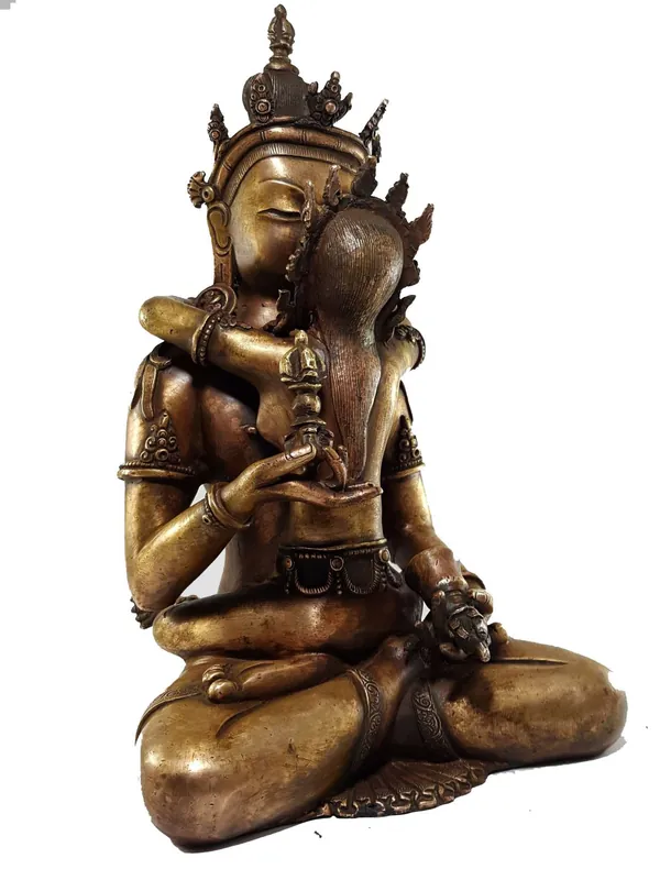 Statue de Vajrasattva Shakti finition bronze