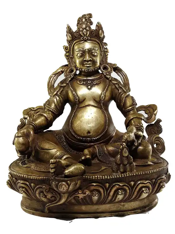 Statue de Dzambhala Jambhala Kubera en finition bronze