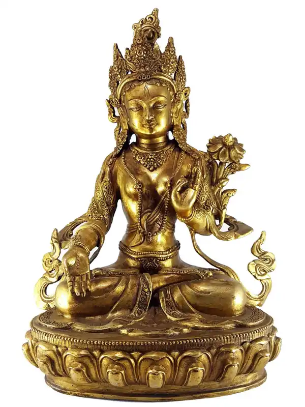 Statue tibétaine de Tara Blanche provenant du Népal