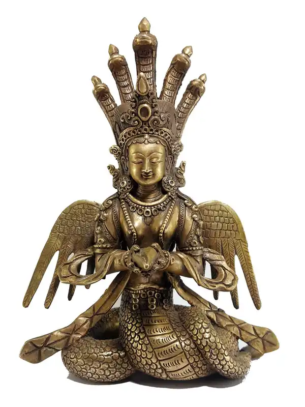 Statue Naga Kanya en finition bronze