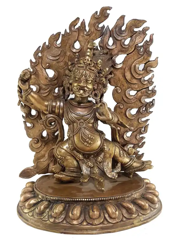 Statue de Vajrapani avec finition en bronze