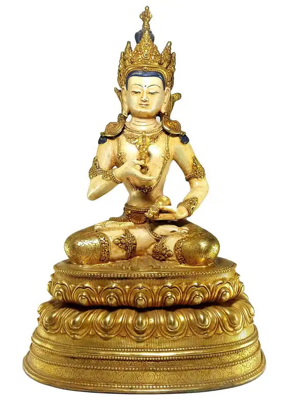Statue de Vajrasattva Finition en couleur de Thangka