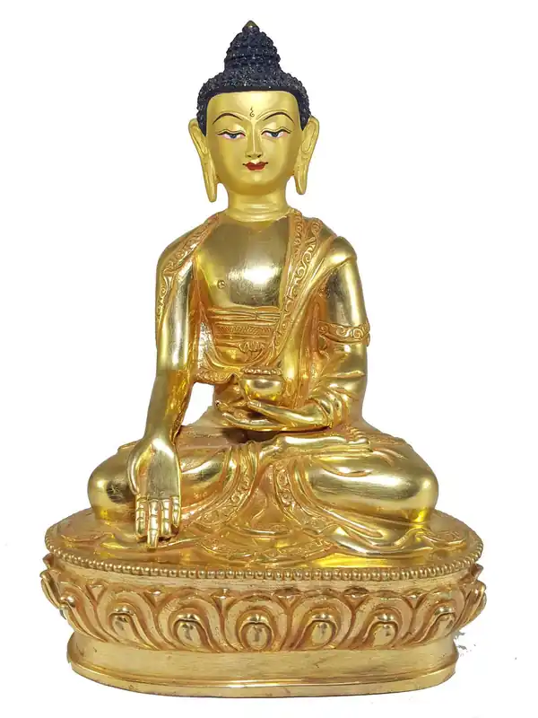 Statue de Bouddha Ratnasambhava avec visage peint
