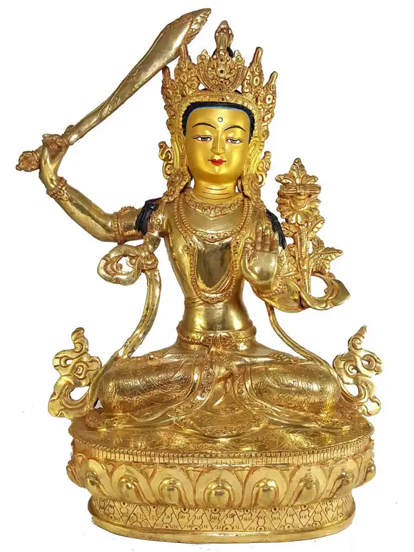 Statue de Manjushri et Visage Peint