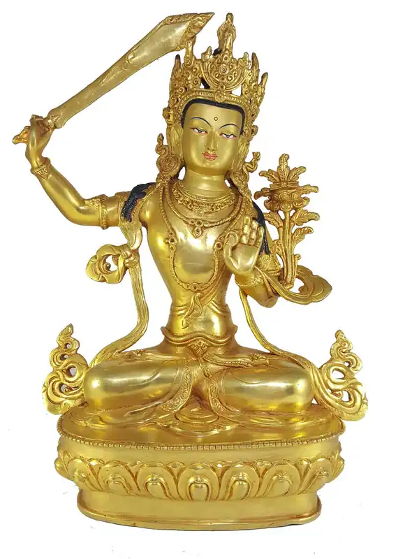 Statue de Manjushri et Visage Peint