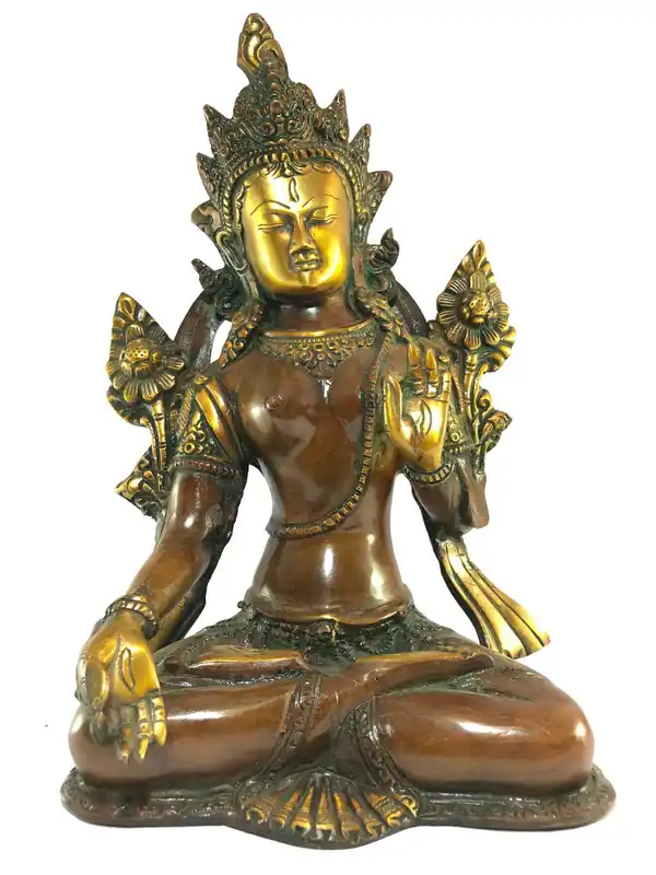 Statue tibétaine de la déesse Tara Blanche