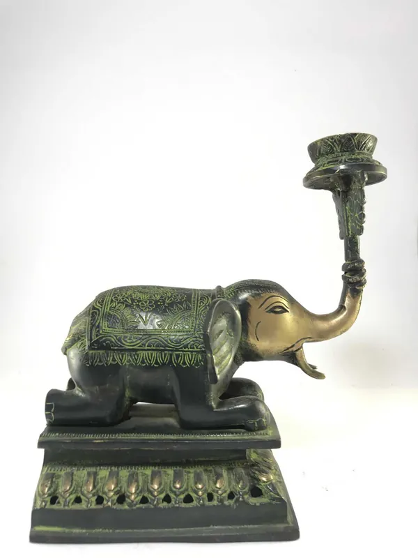 Statue de Support de Bougie Éléphant