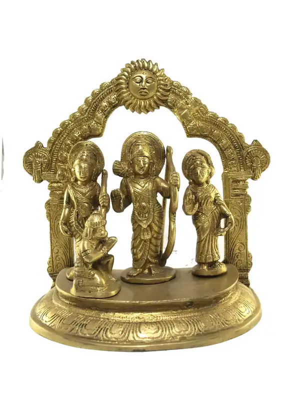 Statue de la famille de Rama avec Hanuman