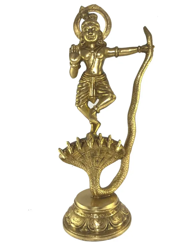 Statue de Krishna dansant sur un serpent