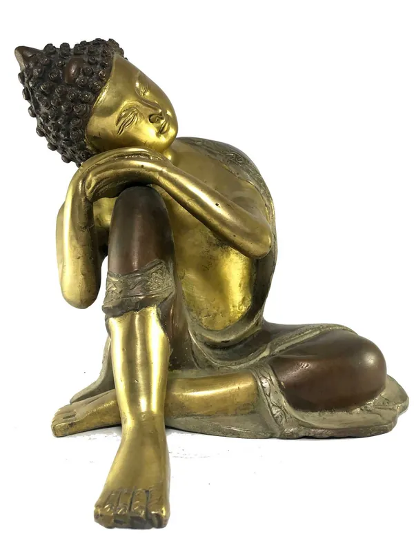Statue du Bouddha Reposant en Double Couleur