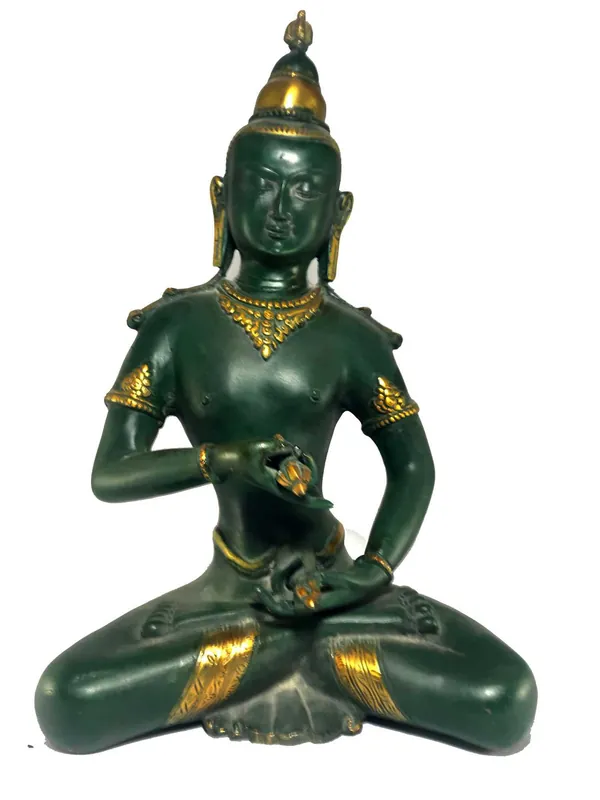 Statue de Vajrasattva avec finition de couleur verte