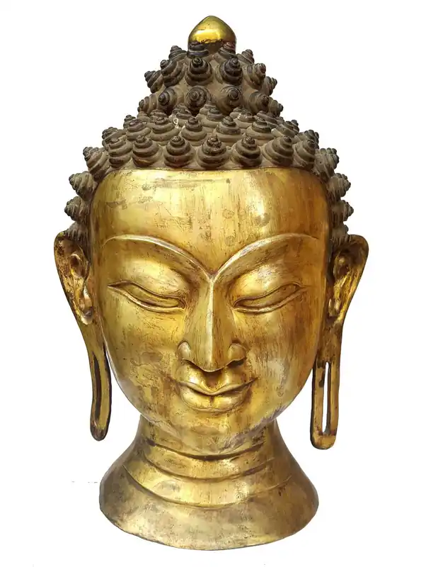 Statue tibétaine de la tête du Bouddha