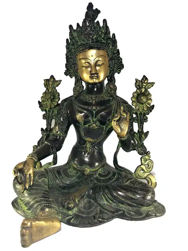Statue de la déesse Tara verte