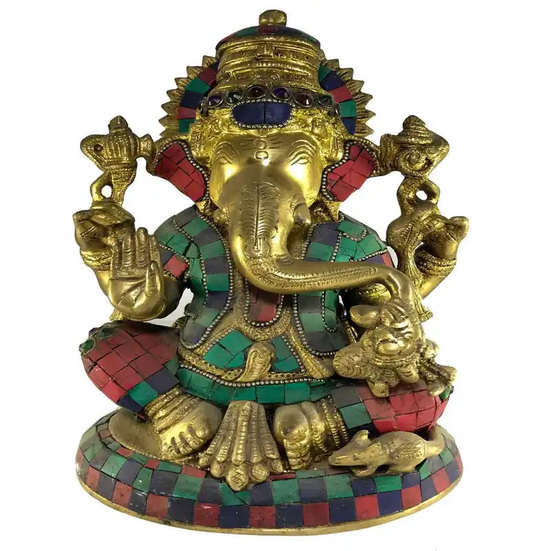 Statue de Ganesh avec Montage en Pierre
