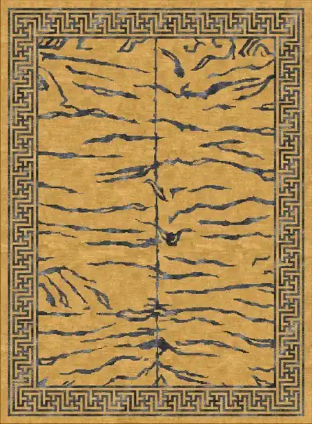 Tibetan Carpet with Tiger stripe Design